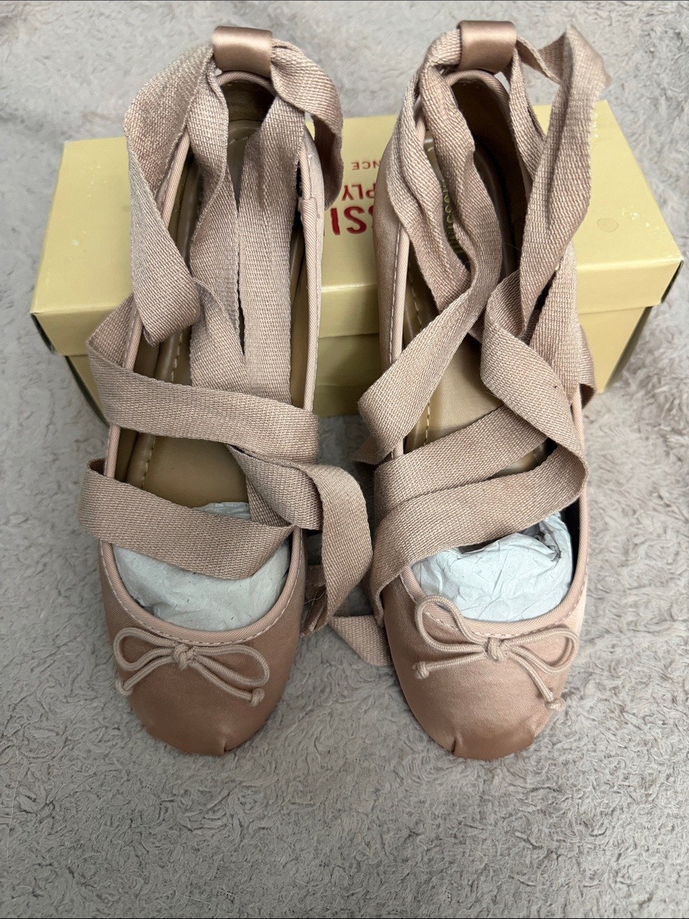 Mossimo Supply Co. Satin Wrap Ballet Flats in Blush